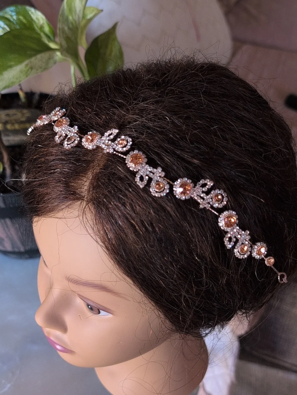 Vivace Collection Bridal floral rhinestone hair vine